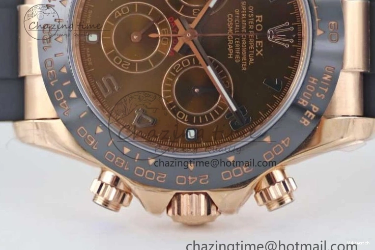 Steel 116515 Best RG Oysterflex A7750 904L Dial Edition Daytona Strap 1:1 on TWF Brown Roman 0419